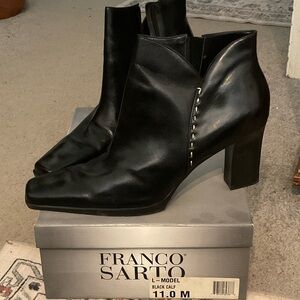 Franco Sarto Sleek Black Heeled Boots
